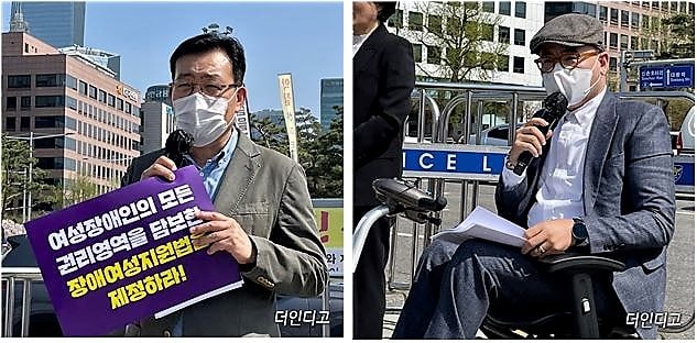 ▲김동범(사진 왼쪽) 한국장총 사무총장과 박마루 장총련 사무총장 ⓒ더인디고