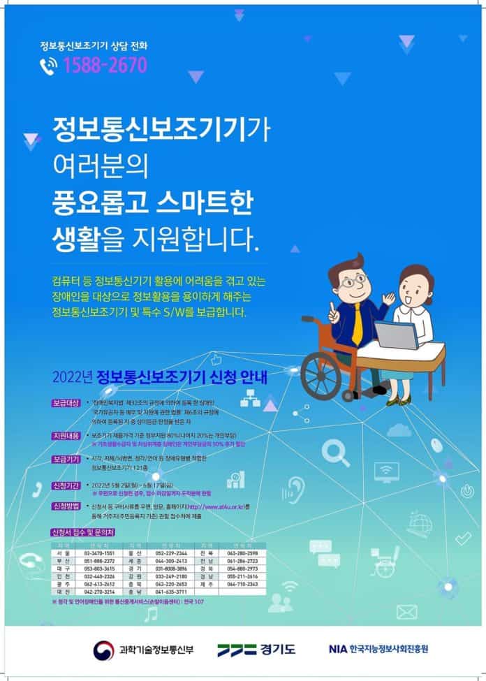 ▲2022 정보통신보조기기 보급사업 및 제품 안내 포스터(경기도)