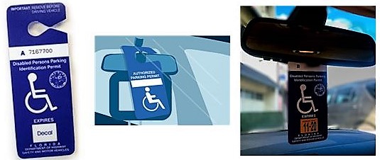 ▲미국 플로리다주 장애인 주차표지. 차량에 걸 수 있는 플래카드 형식으로 장애인 운전자에게 발급됐다. /사진=토론 자료집