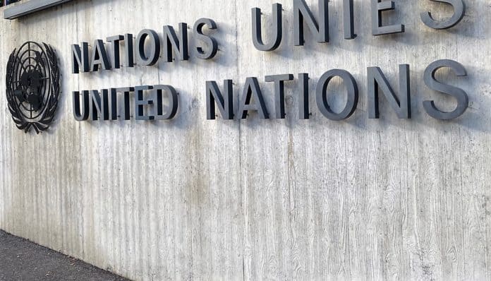 ▲스위스 제네바 유엔 사무국 건물에 UN마크와 글자가 적혀 있다. /사진=김소영 집필위원
