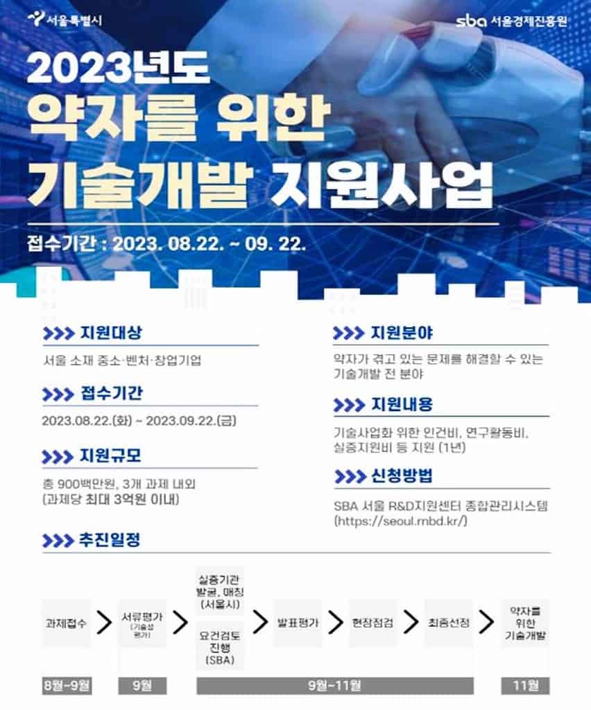  ▲약자를 위한 기술개발 지원 공모 홍보 포스터. 서울시